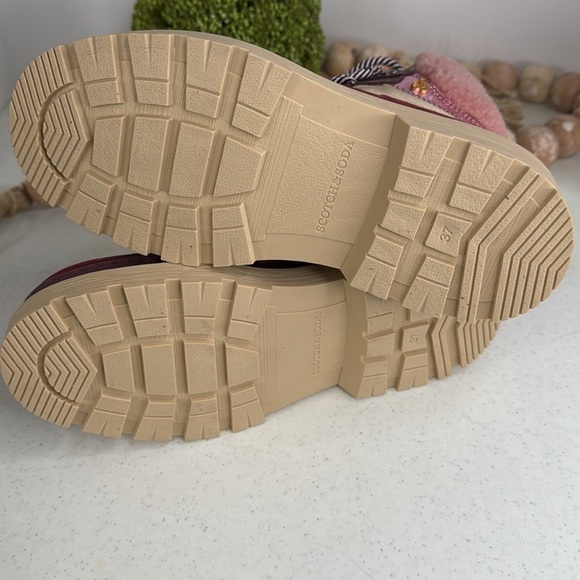 SCOTCH & SODA Made In Portugal Suede Cozy Hiker Boots burgundy Euro/37/ 6.5/7 - Picture 8 of 14